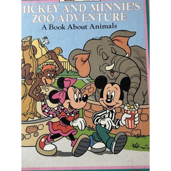 Mickey and Minnie's Zoo Adventures Disney's Learn Vtg Book Series 1st Ed 1990 - Picture 2 of 12